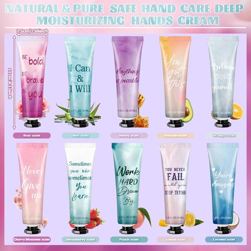 Leelosp 20 Pack Employee Appreciation Team Gift Bulk Travel Size Hand Cream Inspirational Natural Fragrance Hand Lotion Winter Thank You Gift for Women Teacher Nurse Coworker Staff Baby Shower