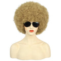 karlery Adult Women Short Curly Blonde Afro 70s Kinky Disco Wig Heat Resistant Synthetic Fiber Fluffy Natural Looking Costume Halloween Party Wig