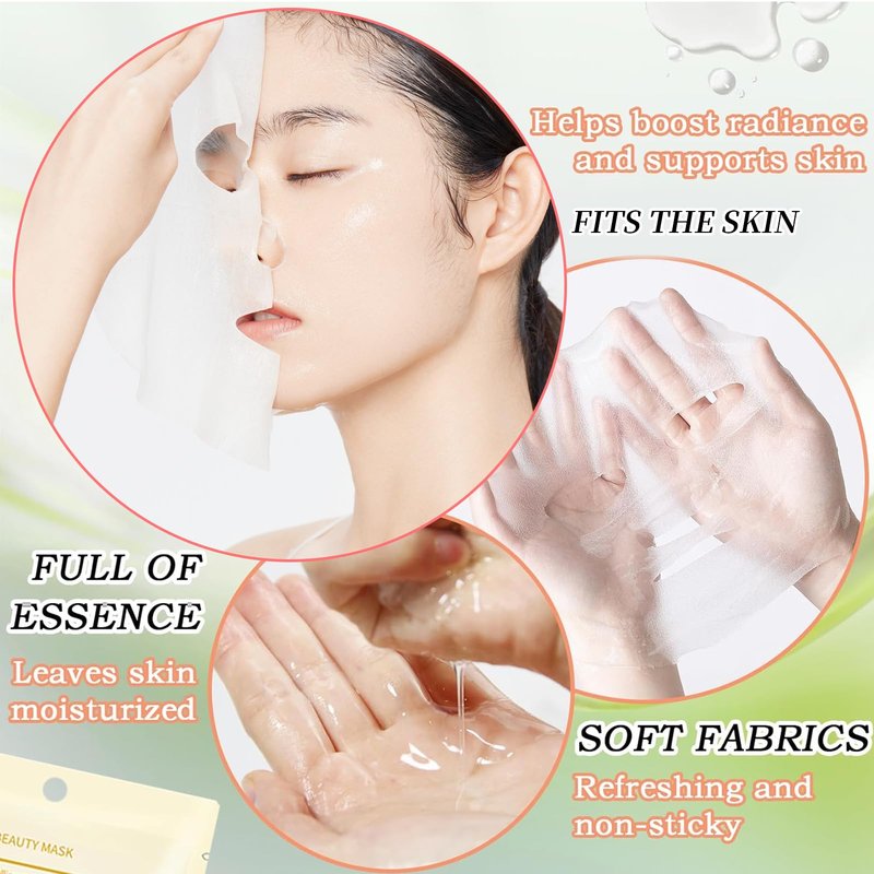 GUOYAOLIFU 12 Pack Sheet Face Masks Skincare for Women,Hydrating Face Masks Suitable for Dry Sensitive Skin,Bulk Facial Mask Gifts Set for Skin Care,Home Skincare Spa for All Skin Types
