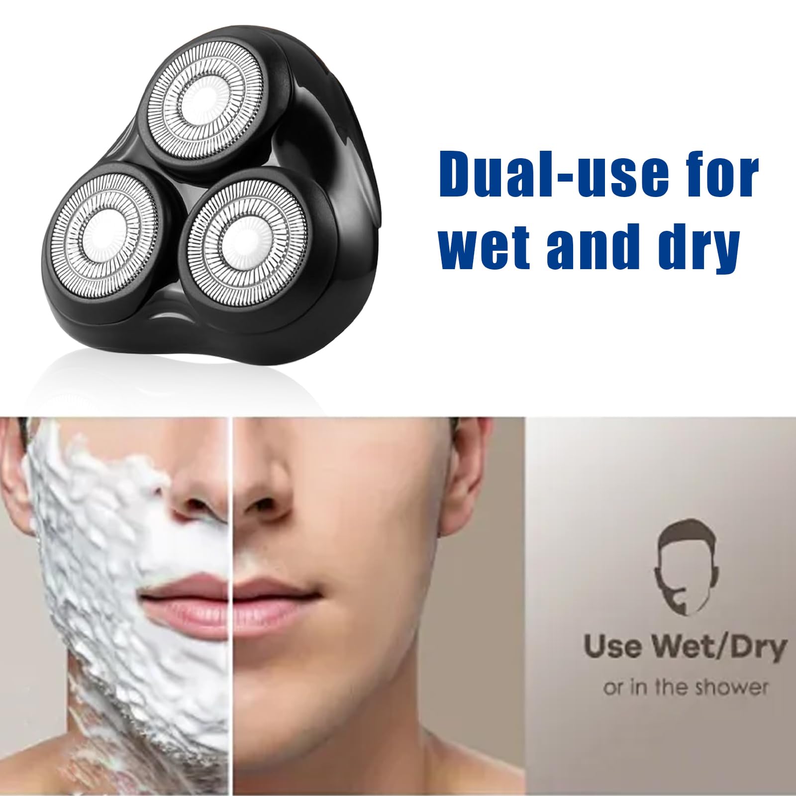 Rotary Replacement Shaver Head,Compatible with Remington Shaver Series,forR3,R4,R5,R6,R7,R8,SP-3141 and SP-5161 Foils (Black-2 PC)