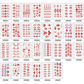Lurrose Temporary Forehead Tattoo Stickers Chinese Style Decorative Stickers 30 Sheets