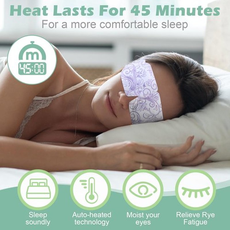 Silicherry 96 Packs Steam Eye Mask Disposable Self Heating Eye Mask for Dry Eyes Spa Warm Sleep for Home Office Travel Eyestrain Relieve
