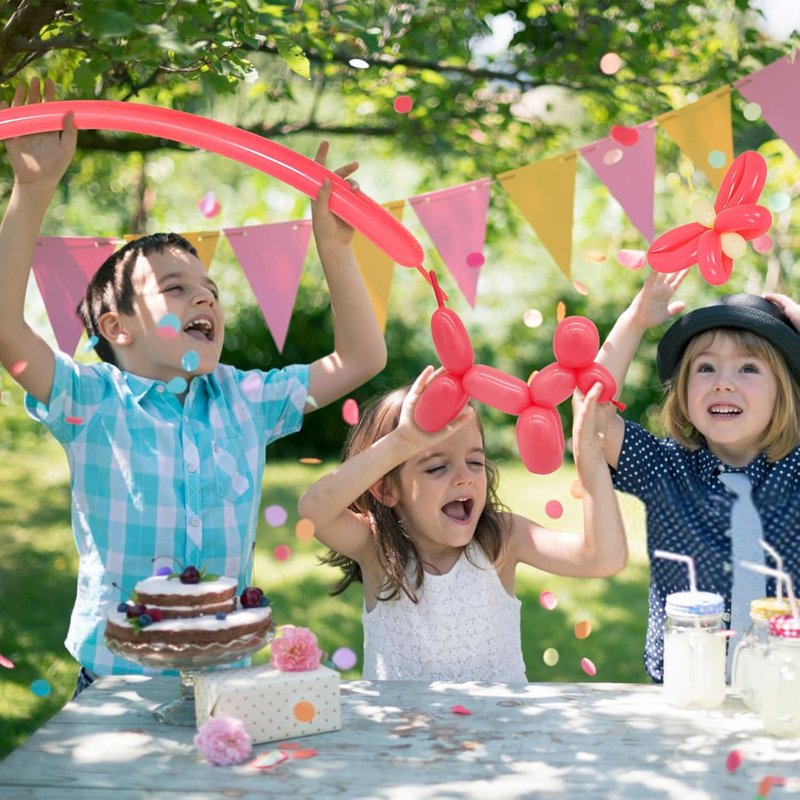 260 Pack Thickened Pastel Red Twisting Balloons | Ideal for Animal Models, Weddings & Parties