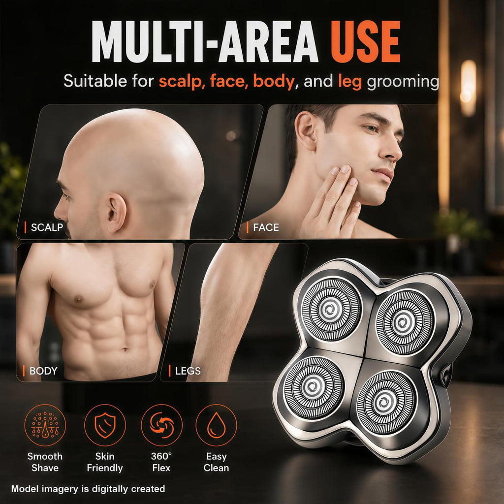 2 Pack Pro 4 Shaver Replacement Heads Compatible with Skull Pitbull Series