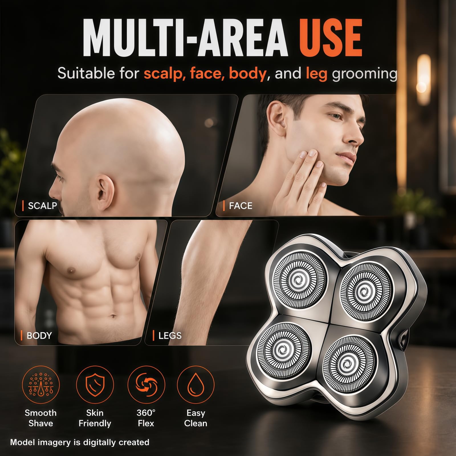 2 Pack Pro 4 Shaver Replacement Heads Compatible with Skull Pitbull Series