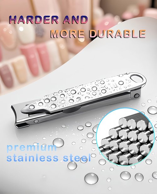 HEYCROWN Small Nail Clippers Travel Fingernail Clipper Ultra Thin Foldable Design