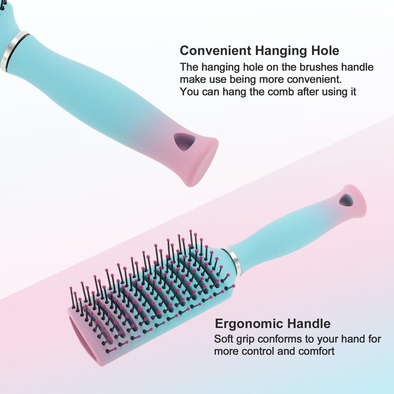 VOCOSTE Vented Hair Brush, Styling Brush with Ball-Tipped Bristles, Vent Brush for Blow Drying Wet, Short, Curly, or Straight Hair, Hair Brushes for Women and Men, Lake Blue