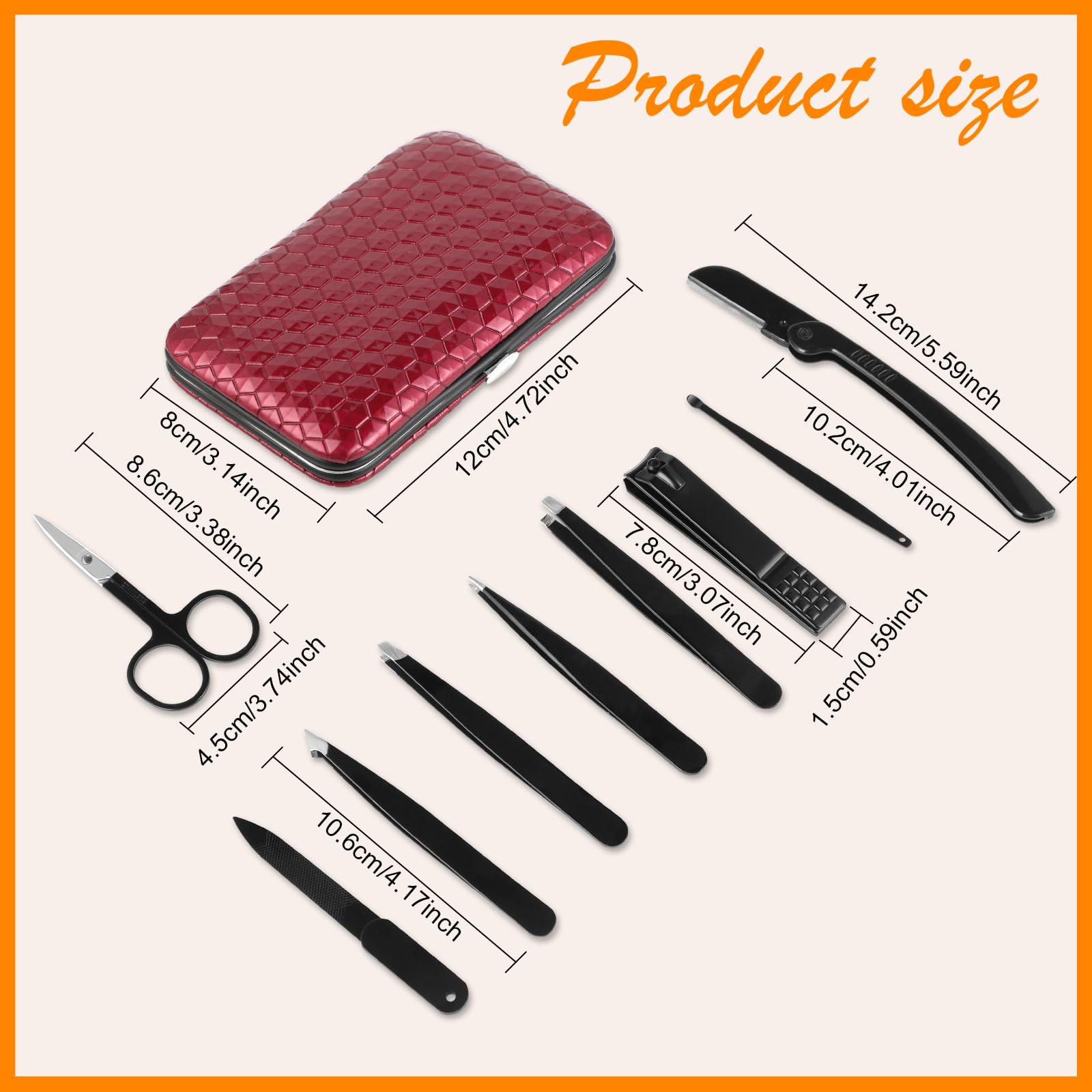 9 pcs tweezers set for women/men facial hair