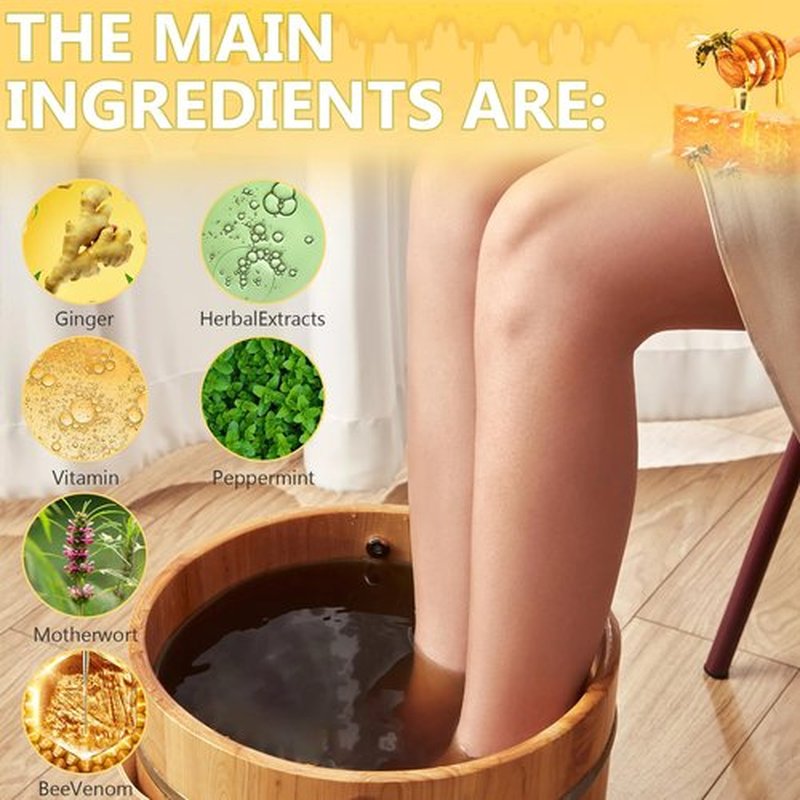 Bee Venom Foot Soak Beads, L-ymphatic Drainage & Foot Soak Beads for Foot Soaking Tub Pedicure Relief Foot (2Pack-14Pcs)