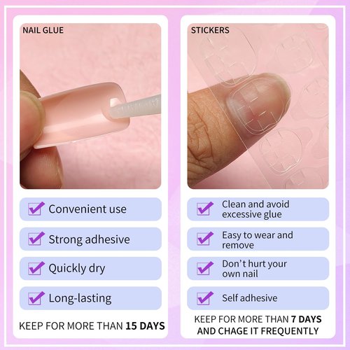 Lifextol 120pc White French Tip Press on Nails Medium Fake Nails Press ons &Adhesive Tab, False Acrylic Nail Press on Nail Almond Nail Tips Artificial Glue on Nails Fingernail Stick Nails