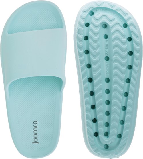 Joomra Shower Slippers for Women Foam Pillow House Rubber Bathroom Home Platform Sandals Orthopedic Cloud Cushion Slipers Slides for Ladies Female Arch Support Sandles Light Blue 39-40
