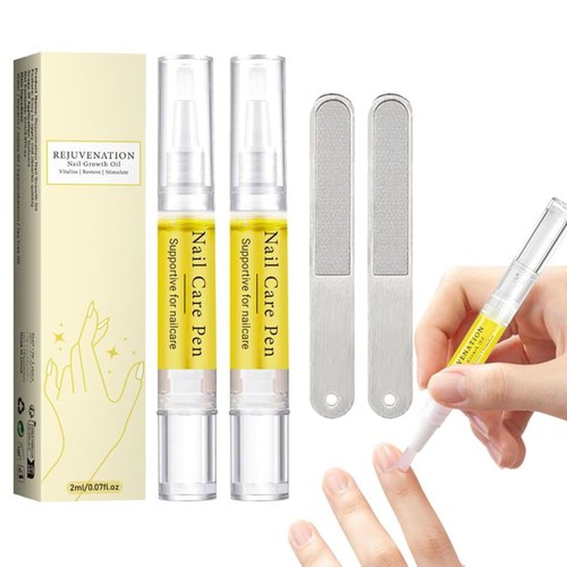 2PCS Nail Growth Oil & File Set - Strengthen, Repair & Promote Healthy Nails Fast