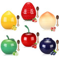 6 PCS Mini Bee Lip Balm Lip Mask Fruit Pot,Strawberry Lip Balm for Teens Girls 8-12,Peach,Cherry Moisturizing Lip Sleeping Mask Overnight Lip Treatment,Color lip Balm Gifts Set,Easter Basket Stuffers