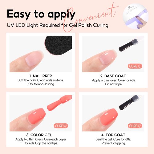 Peacecolor 26PCs Gel Nail Polish Set ,20 Colors Gel Polish Kit with 5Pcs Glossy/Matte/Glitter Top Base Coat Soak Off All Seasons Nude Red Pink Gel Nail Art Kit Valentines Gift for Women