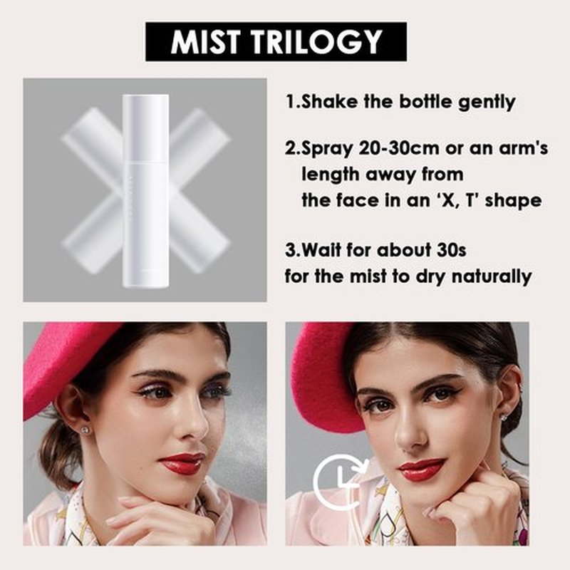 2PCS Makeup Setting Spray Set for Face, Weightless Long Lasting Waterproof Fixing Makeup Setting Face Spray, Smudge-proof, Hydrating & Refreshing Setting Spray Makeup(E)