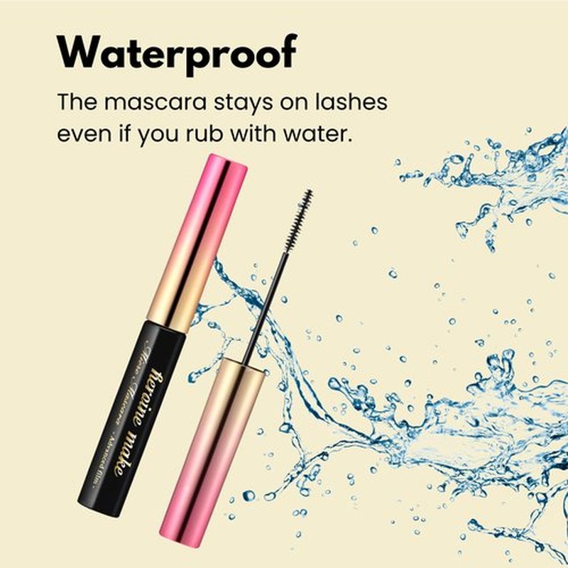 Heroine Make by KissMe Mini Mascara Black, Waterproof Mascara Volume and Length with Ultra-Fine Brush for Precise Application, Hypoallergenic & Long-Lasting, Smudge-Proof Lashes, Made in Japan 1 EA
