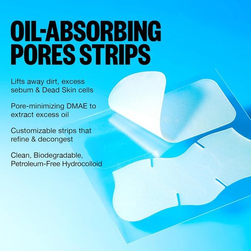 Peace Out Pore Strips - Oil Absorbing Hydrocolloid Blackhead Remover for Nose & Face | 8 Count