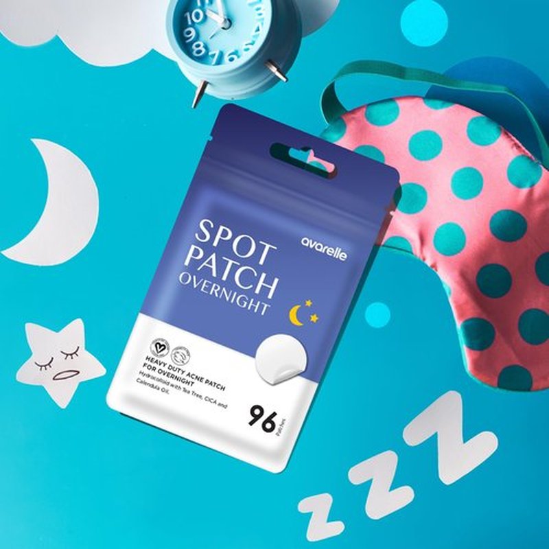 AVARELLE Spot Pimple Patches for Face | Good Night Acne Cover | Hydrocolloid with Tea Tree Oil | Acne Spot Treatment (12-14 mm, 96 ct)