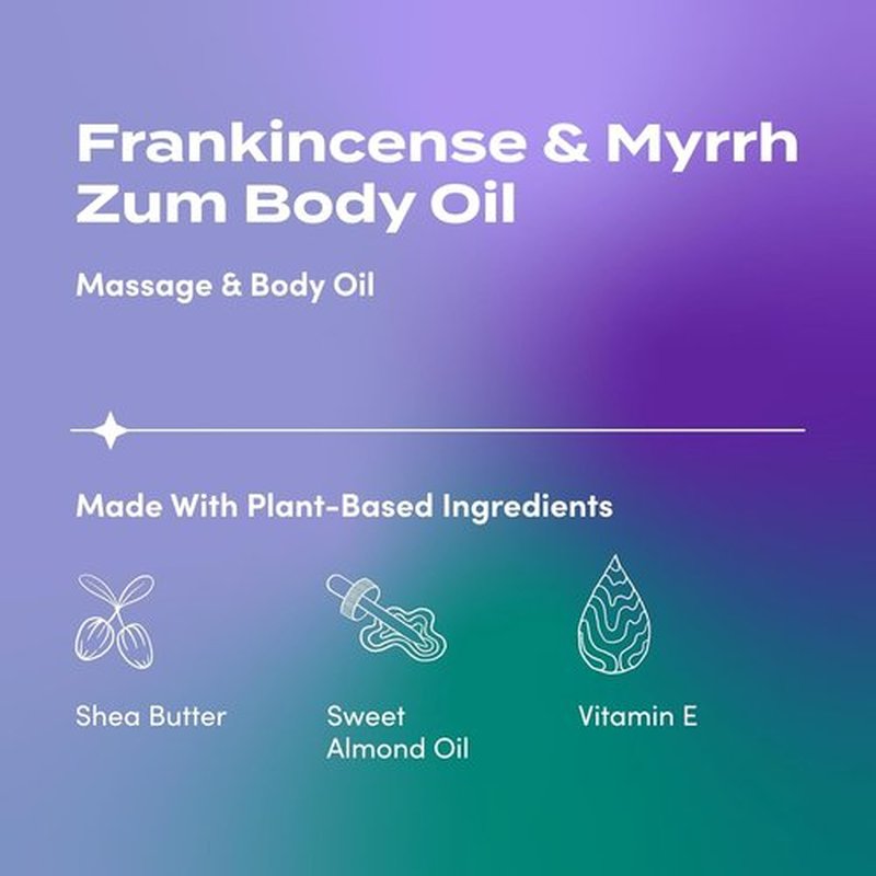 Indigo Wild Zum Frankincense & Myrrh Body Oil - Nourishing Massage Oil for Hydration | 4 fl oz