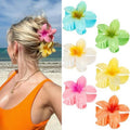 Flower Hair Clips for Women 6 Pack Hawaiian Flower Clips Plumeria Claw Clips for Thin Hair Preppy Claw Clip for Thick Hair Hibiscus Hair Accessories for Girls