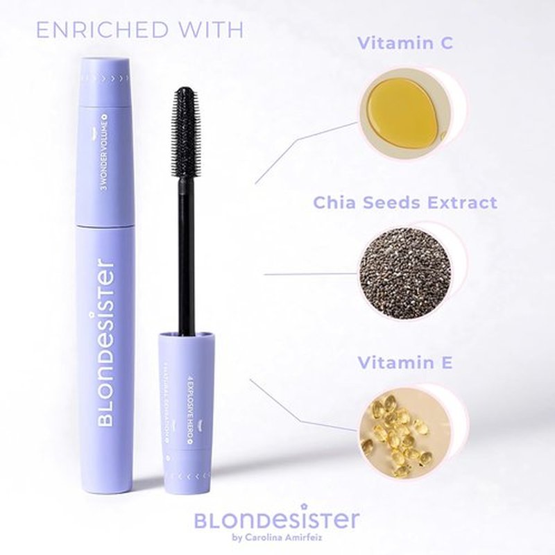 Skiennix 4-in-1 Click And Turn Mascara - Volume & Length - High Pigmentation, Waterproof - Ultra Black - 0.4 oz