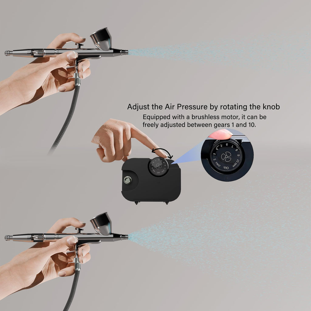 50PSI High Pressure & 8000mAh Large Battery Cordless Airbrush Kit, Portable Shoulder Wearable Airbrush Compressor Set for multipurpose airbrush spray use