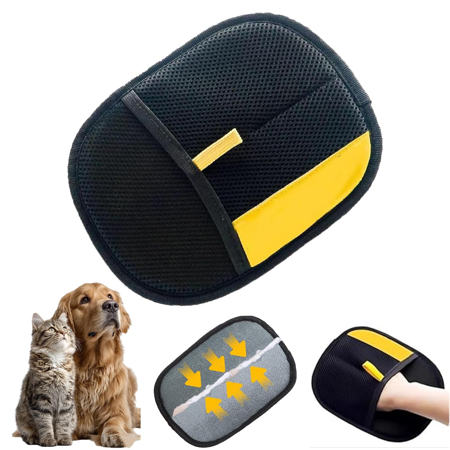 Tinywolf Hair Removal Glove, Pet Hair Removal Glove for Dogs & Cats, Hair Remover Glove for Pet, Electrostatic Pet Hair Gloves for Clothing, Bed, Couch, Carpet, Car Seat (1)