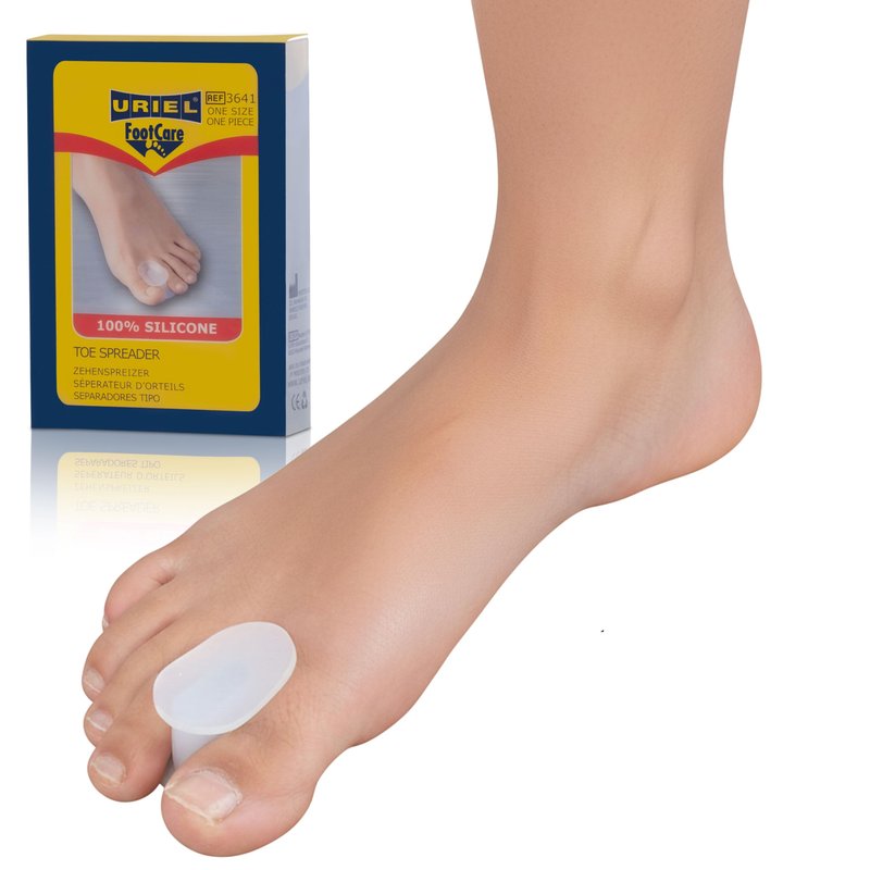 Uriel Soft Gel Toe Spacers with Mineral Oil, Silicone Toe Separators for Women & Men – for Overlapping Toes, Hammer Toe, Friction & Blister Relief – Comfortable & Reusable Design
