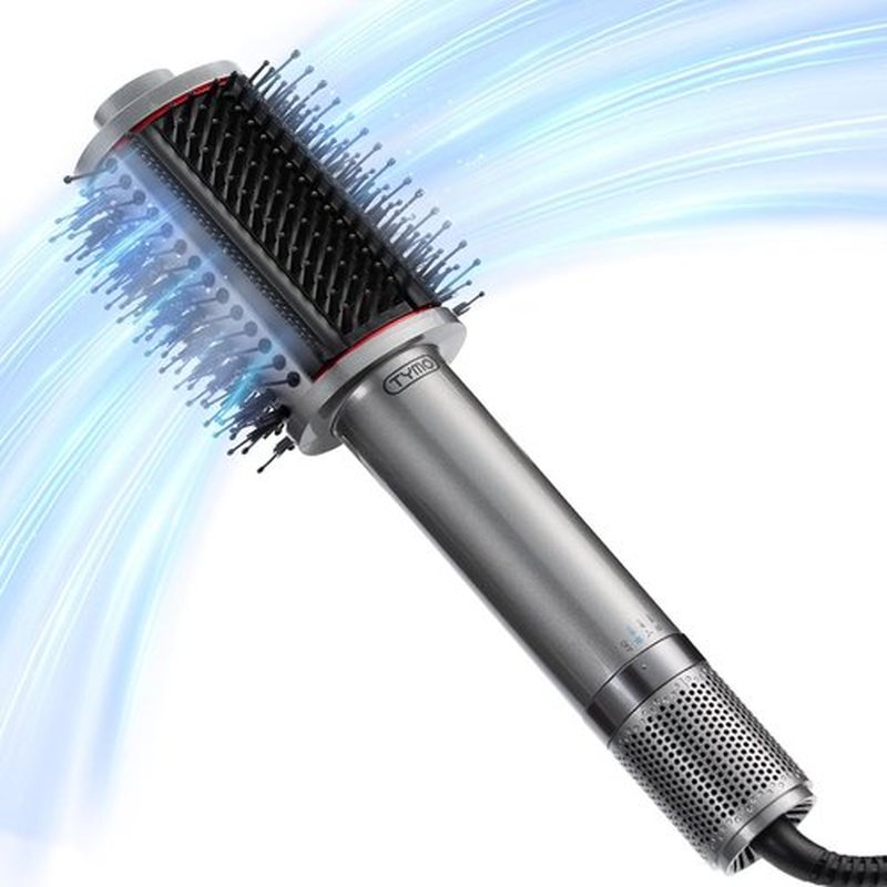 TYMO 4.0 Hair Blow Dryer Brush - 5-in-1 Ionic Design for Faster Drying & Frizz Control | Metal Grey