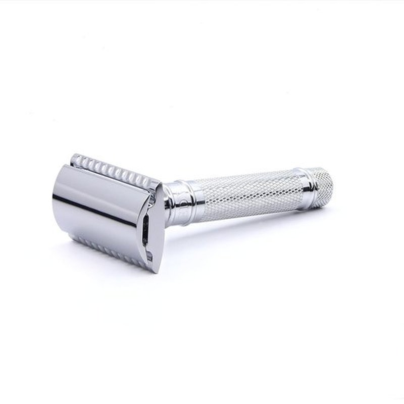 Edwin Jagger Classic Double Edge Safety Razor - Eco-Friendly, Short Handled, Knurled Design for Men & Women