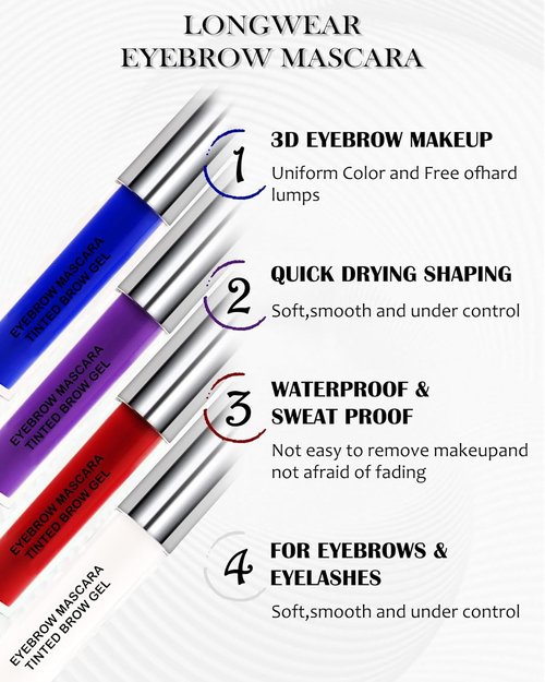 Skiennix Eyebrow Mascara Gel | Long-Lasting Waterproof Tinted Brow Filler - White - 1 Piece