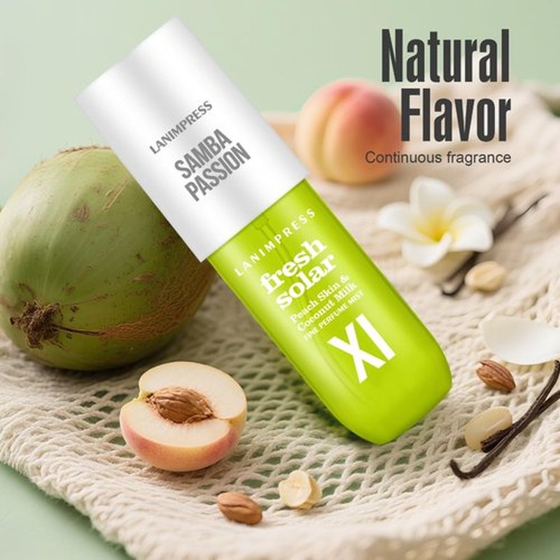 Regine Switzerland Hair Mist & Body Spray - Travel Size Eau De Parfum for Women | Creamy Gourmand Fragrance with Peach, Coconut & Frangipani Notes