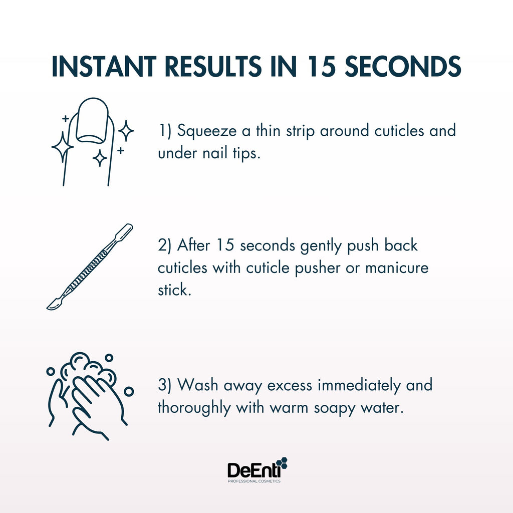 DeEnti Instant Cuticle Remover Gel, Professional Cuticle Softener with Instant 15-Second Removal, 8oz Bottle for Hand, Foot & Nail Care, Salon Quality Manicure & Pedicure Supplies