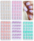 120pcs False Nails Press on Nails for Kids - Self-Adhesive Short Fake Artificial Full Cover Nail Art Kits Transation with Nail Sticker Tabs for Girls Children
