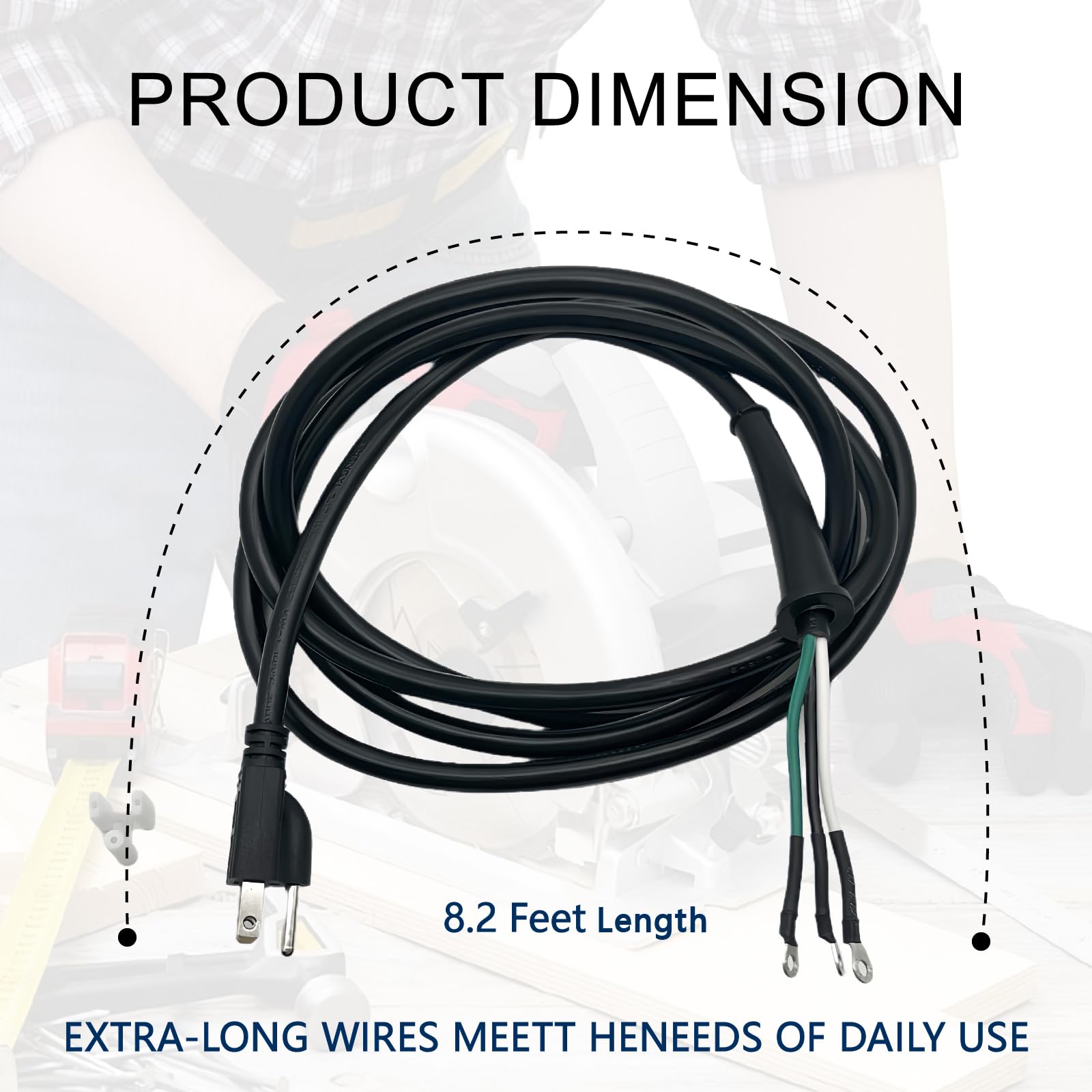 95104L Circular Saw Power Cord Compatible with SKILSAW Saw SPT77W, SPT77WM, SPT77WML, SPT78W, SPT70WM, SPT78MMC, SPT70V, SPT55, and HD77-02