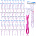 Leriton 96 Count Women's Disposable Razors Blades Bulk 3 Blade Razors for Women Disposable Head Razor Sensitive Skin Razor Comfortable Shave for Bathing Hotel Travel
