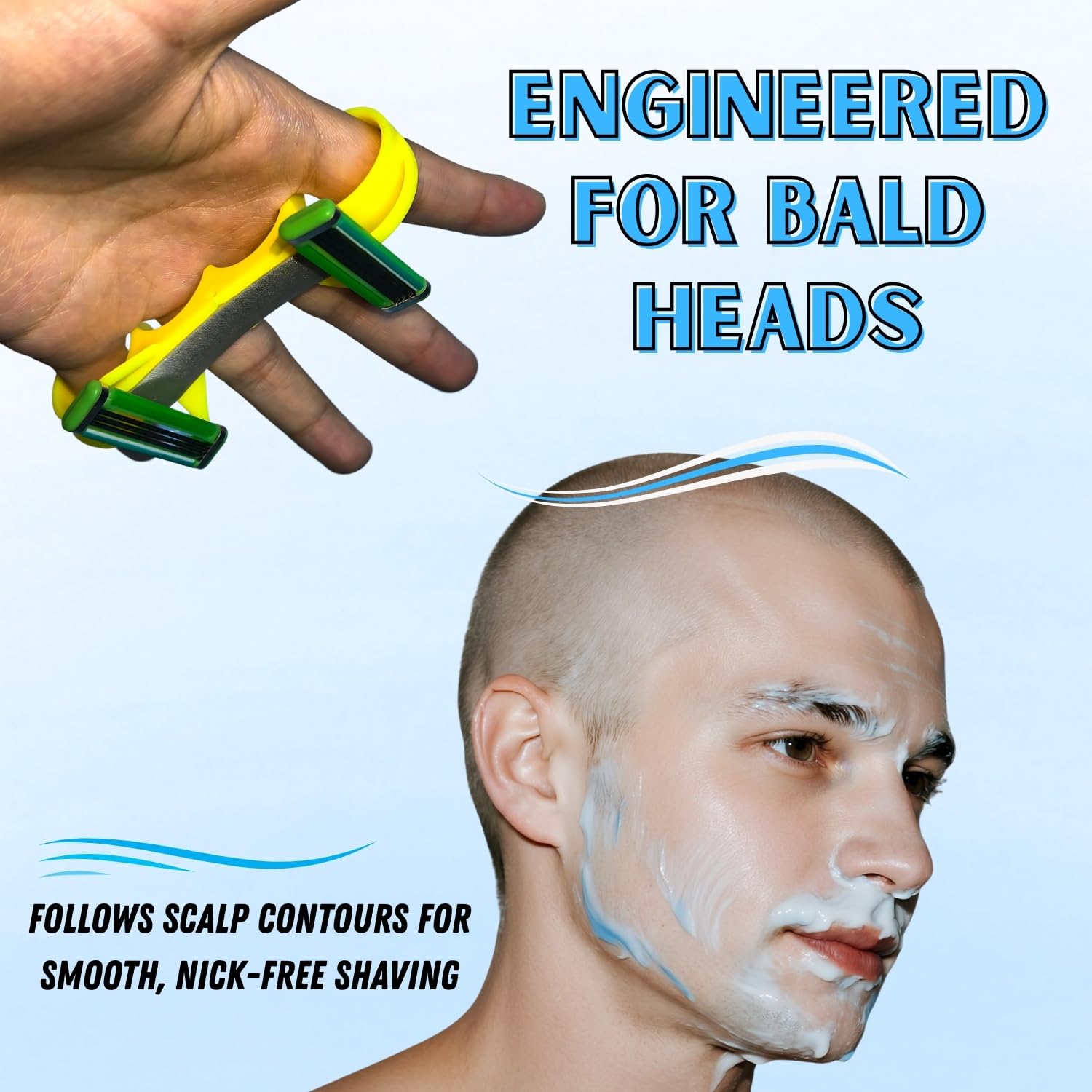Youtog Fast Bald Hair Clipper, Mens Manual Bald Head Razor, Self-Haircut Trimmer Kit for Head, Beard, and Body, Double Heads Fast, for Home & Travel (1PCS)