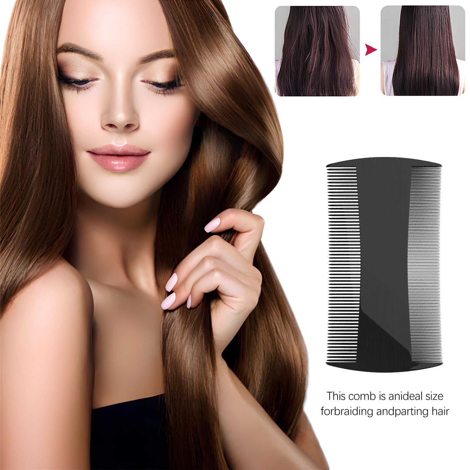 Kootinn 5 Pack Double-Sided Pocket Comb for Hair, Beards & Mustaches | Fine & Coarse Teeth, Everyday Comb For Detangling Knots, Beard Care & Grooming