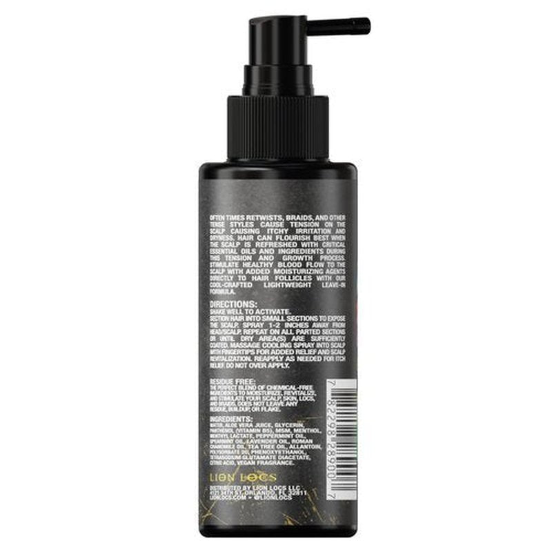 Lion Locs Itchy Scalp Cooling Spray – Instant Crown Relief for Dreadlocks, Braids & Twists, Lightweight Vegan Formula with No Buildup