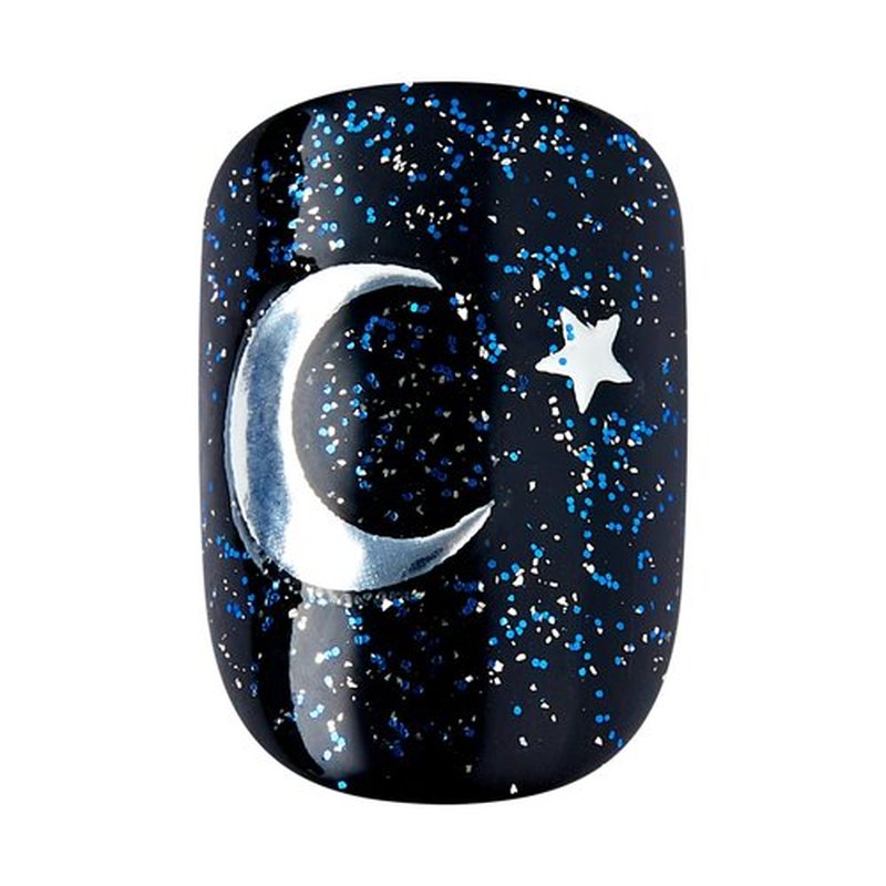 imPRESS X WICKED: FOR GOOD Press On Nails, ‘Know Your Power’, Blue, Short Squoval, New Improved Adhesive, Up To 10 Day Hold, Includes 30 Fake Nails, 1 Prep Pad, 1 Manicure Stick, 1 Mini File