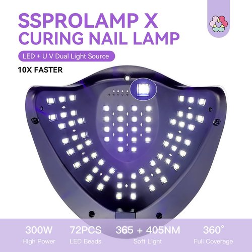 SAVILAND 300W UV Nail Lamp: Motion Sensor Nail Dryer Super Fast Curing UV Light for Gel Nails with 72 Beads 4 Timers Dual Flash Cure Light Sources Nail Flash Cure Lamp for Nail Salon Manicure Gift
