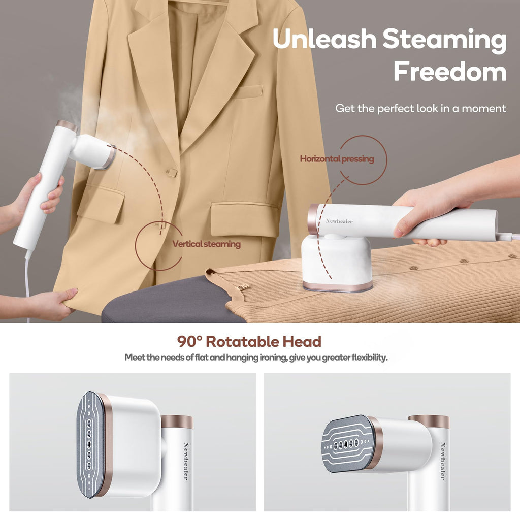 Newbealer Rotatable Steam Iron, 1200W Garment Wrinkle Remover, 120V