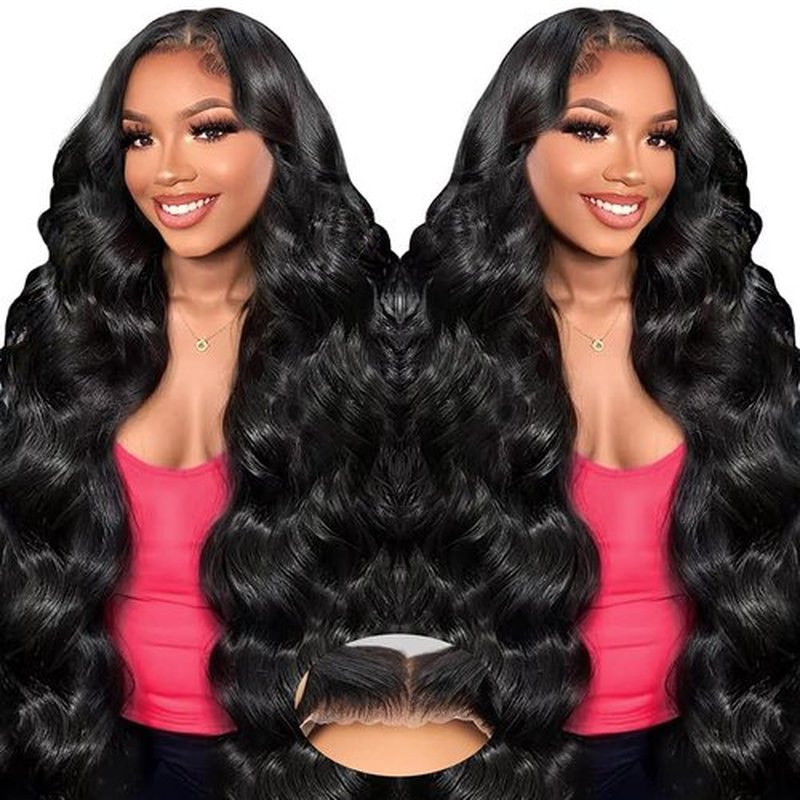 LuAiJa 26 Inch Wear and Go Glueless Wigs Human Hair Pre Plucked Pre Cut 9x6 Lace Front Wigs Human Hair Black Body Wave Wigs for Black Women Glueless Wigs 200 Density With Baby Hair