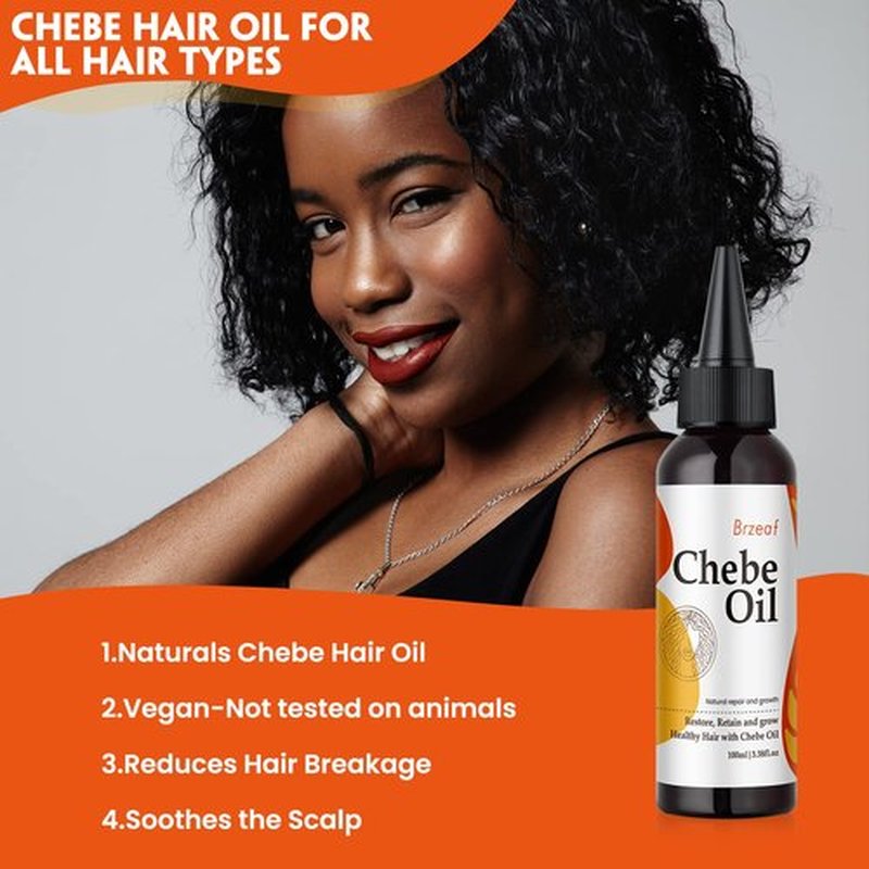 Brzeaf Natural Chebe Oil from Chad - 3.38OZ, Moisturizing African Scalp and Hair Oil for Promoting Growth, Deterring Breakage & Deep Conditioning