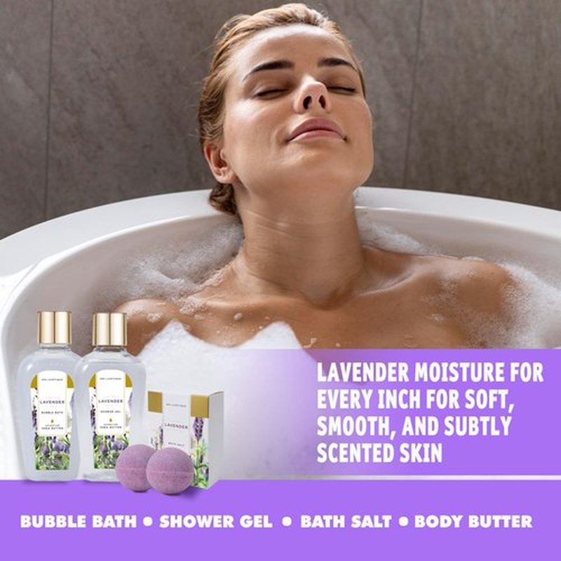 Spa Luxetique Bath Sets for Women Gifts - 10 Pcs Lavender Spa Kit, Self Care Kit for Her, Birthday, Anniversary, Holiday, Mother's Day Gifts for Her, Mother, Girlfriends, Wife
