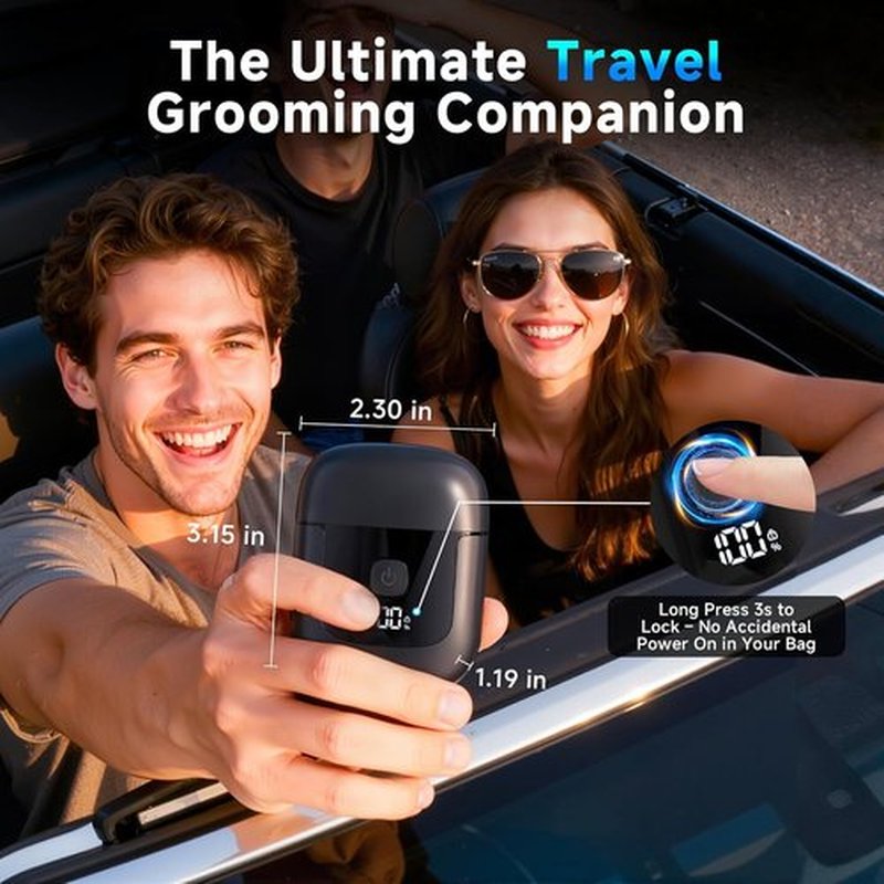 Skiennix Electric Foil Shaver - Mini Razor with 3 Floating Blades, IPX7 Waterproof, USB-C Rechargeable | Perfect Travel Grooming Gift