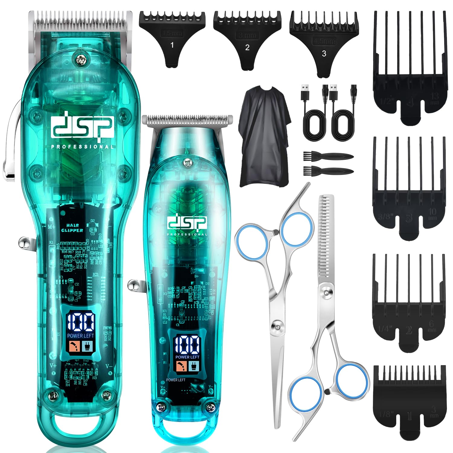 DSP® Hair Clipper, Trimmer Kit for Men Professional Barber Set for Hair and Beard Cutting Zero Gap Beard Trimmer, with LED Display (Pink)