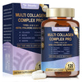 18-in-1 Collagen Pro with Hyaluronic Acid, Keratin, Biotin, VIT A C & E for Skin, Hair, Nails, Joint & Beauty - Multi Collagen Peptides Capsules with Type I II III V & X for Women & Men - 120 Caps