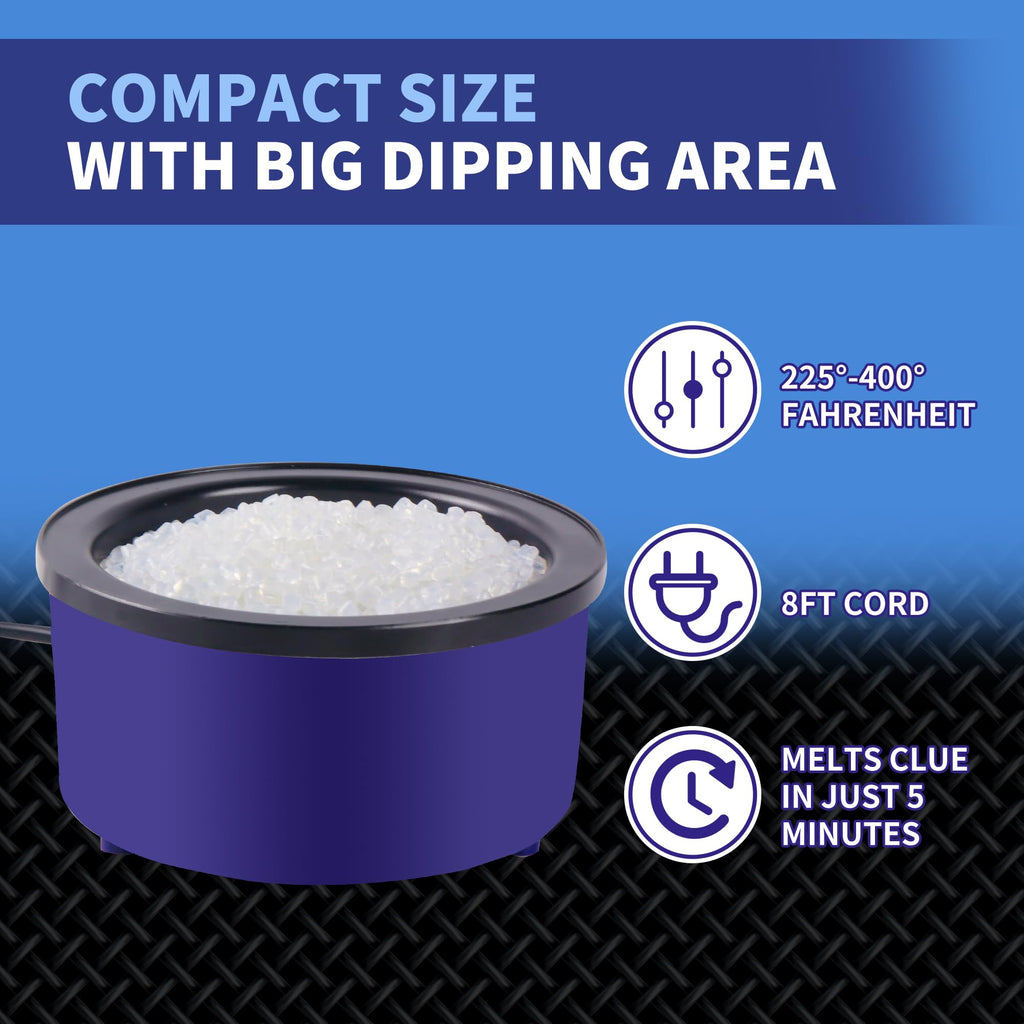 Electric Glue Pot for Crafts with 1lb Pellets, 225-400°F Adjustable Temperature, 160ml Hot Pot, 5-1/4" Diameter, 1" Depth - Fits Sticks and Glue Pellets - Great for Crafts, DIY Projects Pellets