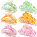 Hair Claw Clips for Thick/Thin Hair Claws 6PCS,3.34" Nonslip Big Cute Hair Clips Square Claw Clips,2.36" Medium Flower Hair Clips for Women/Girls,Hair Styling Accessories Gifts (lively‌)